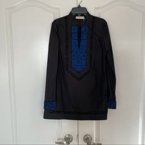 Tory Burch Tunic. Black/blue. Size 2